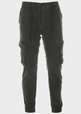 Ανδρικό παντελόνι cargo λάστιχο στη μέση ΧΑΚΙ