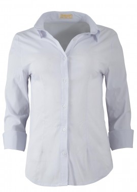 Γυναικείο πουκάμισο μεσάτο ελαστικό. Timeless style. ΛΕΥΚΟ