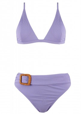 gsecret - Γυναικείο set μαγιο bikini ψηλόμεσο bra τρίγωνο αποσπώμενη ενίσχυση. Καλύπτει B Cup ΜΩΒ