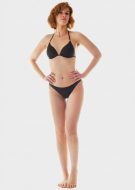 gsecret - Γυναικείο set μαγιό bikini μονόχρωμο strass ενσωματωμένη ενίσχυση slip brazil.Καλυπτει B CUP ΜΑΥΡΟ