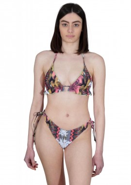 gsecret - Γυναικείο set μαγιό τρίγωνο με ενίσχυση Bikini brazillian με κορδόνι. Καλύπτει B Cup. ΧΑΚΙ