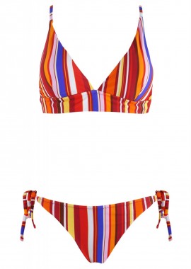 gsecret - Σέτ μαγιό φαρδύ τρίγωνο bikini σε κανονική γραμμή δετό στο πλάι. ΚΟΚΚΙΝΟ