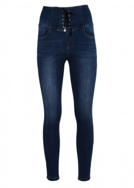 gsecret - Γυναικείο παντελόνι jean straight ψηλόμεσο. Denim collection JEAN