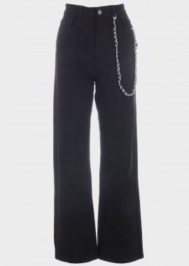 Γυναικεία jean παντελόνα high waist. Denim Collection ΜΑΥΡΟ