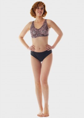 gsecret - Γυναικείο σετ μαγιό bikini all print bra αποσπώμενη επένδυση slip κανονική γραμμή.Καλύπτει D Cup COPPER