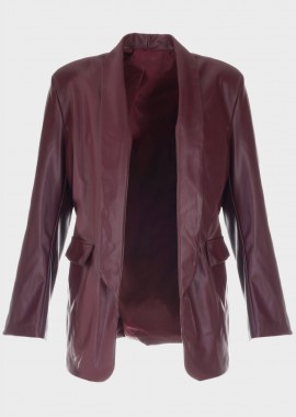 Γυναικείο σακάκι δερματίνη ΜΠΟΡΝΤΩ