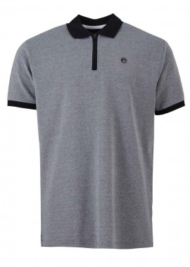 Frank Tailor - Αντρική μπλούζα γραμμή polo φερμουάρ. Casual style ΜΑΥΡΟ