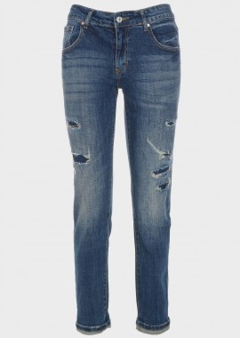 Γυναικείο jean mom fit distressed JEAN