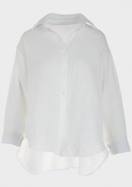 Γυναικεία πουκαμίσα μονόχρωμη ΛΕΥΚΟ