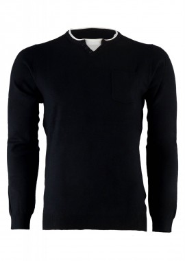 gsecret - Αντρική μπλούζα με τσεπάκι slim γραμμή. Basic Collection ΜΑΥΡΟ