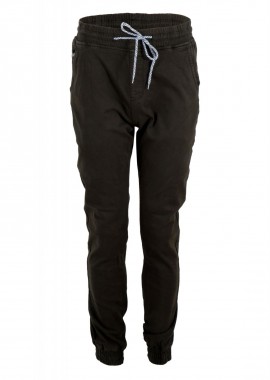 Ανδρικό παντελόνι τσέπες λάστιχο κάτω ύφασμα σαπούνι. Basic Collection. ΧΑΚΙ