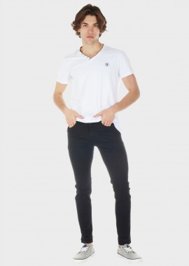 Ανδρικό παντελόνι καπαρντίνα γραμμή straight. ΜΑΥΡΟ