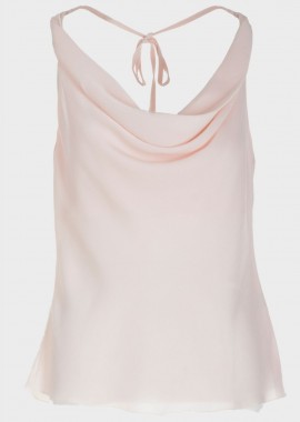 Μπλούζα γυναικεία μονόχρωμη φαρδιές τιράντες ΡΟΖ