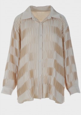 Γυναικείο μονόχρωμο πουκάμισο πλισέ ΜΠΕΖ