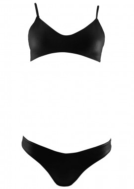 Γυναικείο set μαγιό με ενίσχυση bikini κανονική γραμμή. Καλύπτει A & B cup. ΜΑΥΡΟ