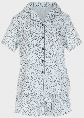 Πιτζάμα γυναικεία με σόρτς animal print ΣΙΕΛ