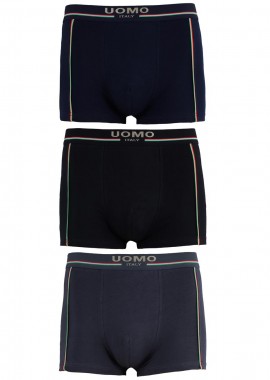 UOMO - Boxer αντρικό εξωτερικό λάστιχο 3pack MULTI COLOUR