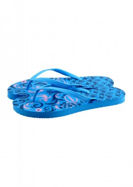 Γυναικεία σαγιονάρα flip-flop all print πάτος. Summer Collection. INDIGO
