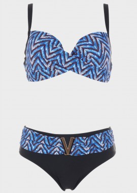 gsecret - Bikini all print μεταλλικές λεπτομέρειες.Kαλύπτει C-D Cup ΜΠΛΕ