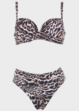 gsecret - Bikini animal print slip ψηλόμεσο.Καλύπτει B Cup ANIMAL