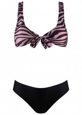 gsecret - Γυναικείο set bikini δέσιμο μπροστά αποσπώμενη ενίσχυση slip κανονικό. Καλύπτει B Cup. ANIMAL