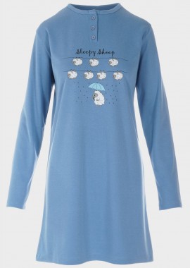 Γυναικείο νυχτικό πατιλέτα Sleepy Sheep ΣΙΕΛ