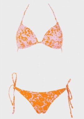 gsecret - Γυναικείο σετ μαγιό bikini τριγωνάκι ενσωματωμένη επένδυση slip κανονική γραμμή. Καλύπτει B CUP. ΠΟΡΤΟΚΑΛΙ