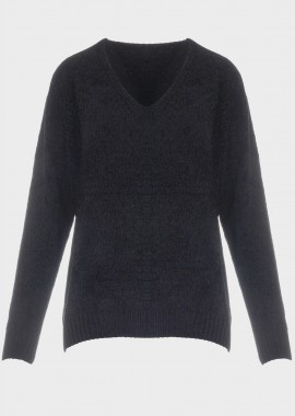 Γυναικεία μπλούζα senil μονόχρωμη μακρύ μανίκι ΜΑΥΡΟ