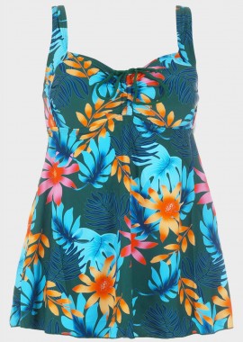 gsecret - Tankini floral.Kαλύπτει στήθος C-D Cup ΠΡΑΣΙΝΟ