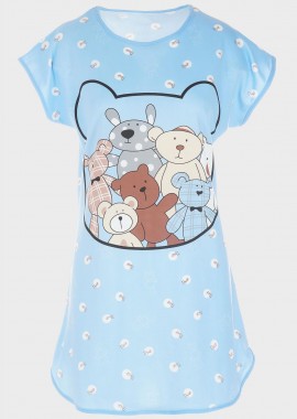 Γυναικείο νυχτικό all print bears ΣΙΕΛ