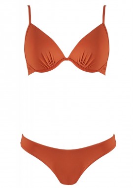 gsecret - Σέτ μαγιό στύλ τρίγωνο με μπανέλα bikini σε κανονική γραμμή. Καλύπτει C Cup COPPER