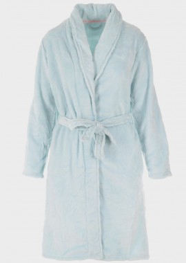 Γυναικεία ρόμπα fleece με ανάγλυφες καρδιές BABY BLUE