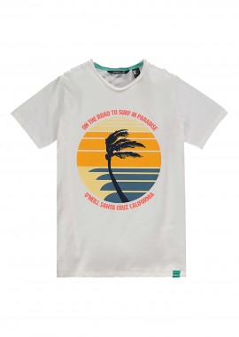 O'NEILL - BOYS` LB PALM PRINT T-SHIRT ΑΣΠΡΟ