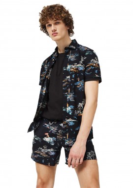 TROPICAL SWIM SHORTS ΜΑΥΡΟ