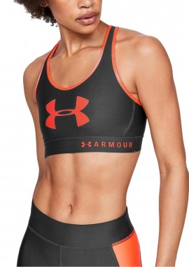 ARMOUR MID KEYHOLE GRAPHIC BRA ΓΚΡΙ