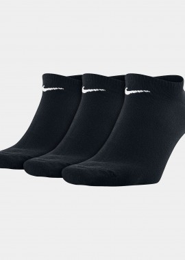 NIKE UNISEX CUSHIONED NO-SHOW 3PAIR-VALUE SOCKS ΜΑΥΡΟ
