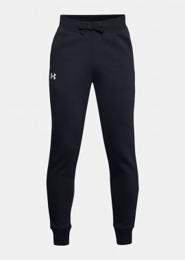 BOYS' UA RIVAL COTTON PANTS ΜΑΥΡΟ