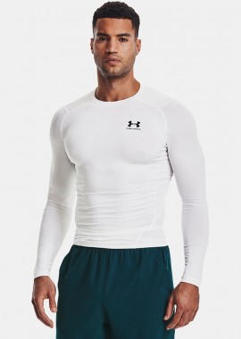 UA HEATGEAR ARMOUR COMPRESSION LONG SLEEVE TOP ΑΣΠΡΟ