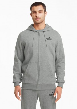 PUMA - ESSENTIALS FULL-ZIP SMALL LOGO HOODIE ΓΚΡΙ