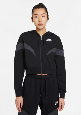 NIKE AIR MOCK FLEECE FULL-ZIP HOODIE ΜΑΥΡΟ