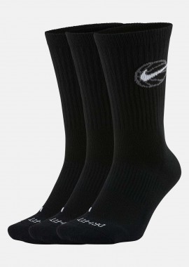 NIKE EVERYDAY CREW BASKETBALL SOCKS ΜΑΥΡΟ