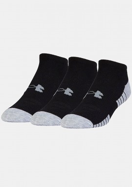 UNDER ARMOUR HEATGEAR NO SHOW SOCKS ΜΑΥΡΟ