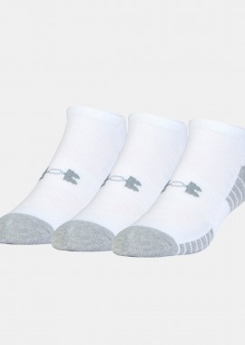 UNDER ARMOUR HEATGEAR NO SHOW SOCKS ΑΣΠΡΟ