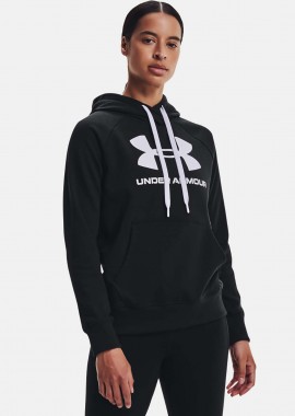 UA RIVAL FLEECE LOGO HOODIE ΜΑΥΡΟ