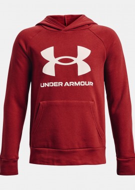 UNDER ARMOUR - BOYS' UA RIVAL FLEECE BIG LOGO HOODIE ΚΟΚΚΙΝΟ