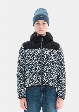 BASEHIT WOMEN'S HOODED PUFFER JACKET ΑΣΠΡΟ