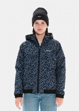 EMERSON WOMEN'S RIBBED JACKET WITH HOOD ΜΠΛΕ