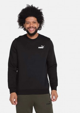 PUMA ESSENTIALS SMALL LOGO CREWNECK SWEATSHIRT ΜΑΥΡΟ