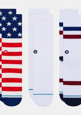 STANCE - STANCE THE AMERICANA CREW SOCKS 3 PACK ΠΟΛΥΧΡΩΜΟ