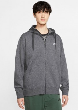 NIKE SPORTSWEAR CLUB FULL ZIP HOODIE ΓΚΡΙ